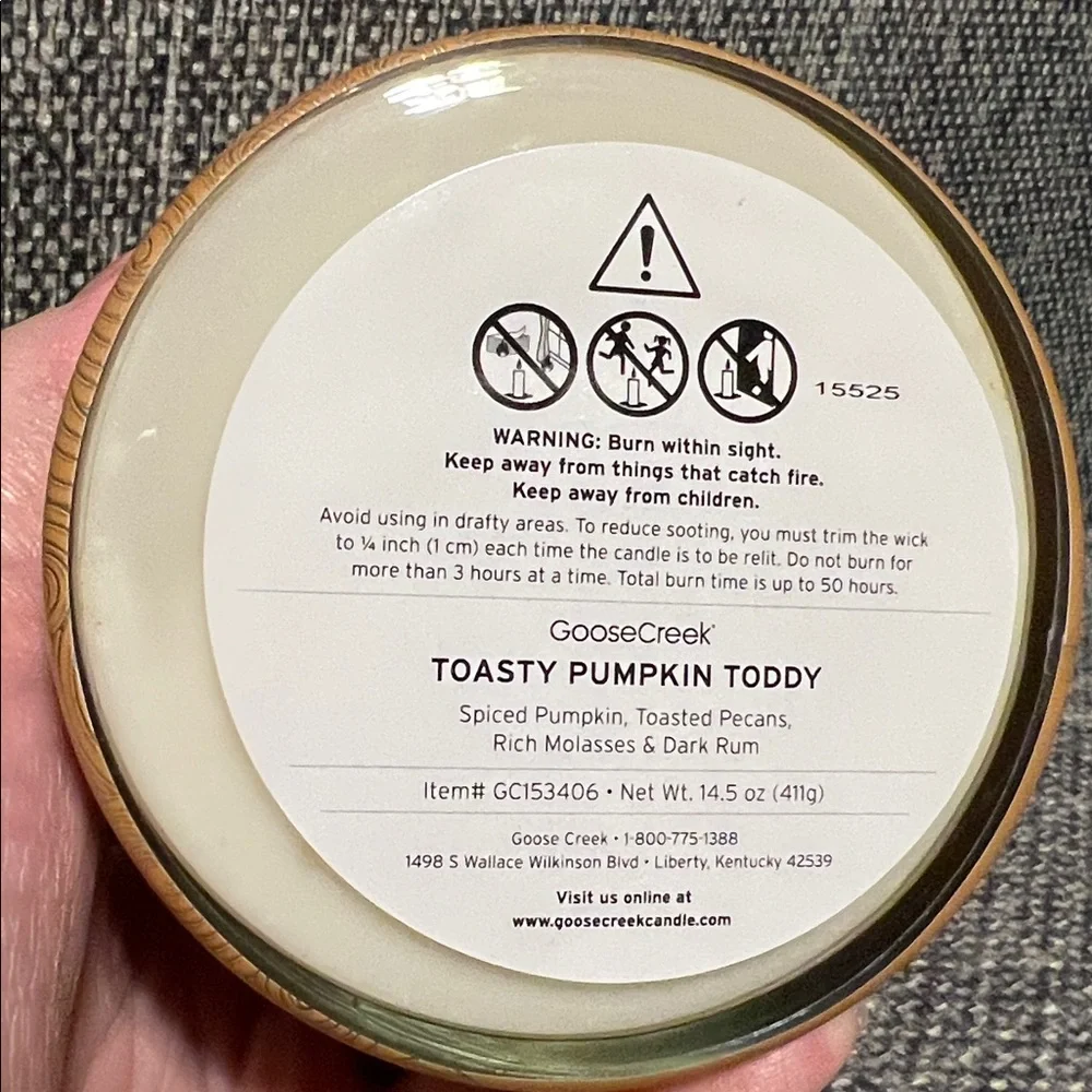 NWT Goose Creek Toasty Pumpkin Toddy 3-Wick Candle